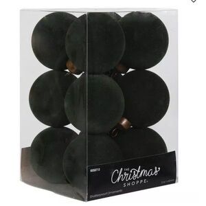 2024 Viral Hobby Lobby Flocked Dark Green Extra Small Ornaments- 60mm 1 Box